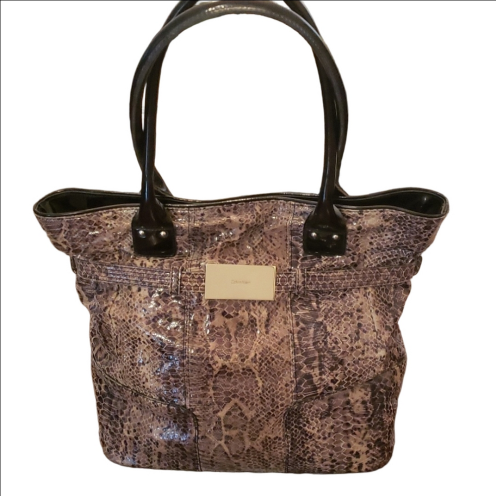 Calvin Klein python print Handbag